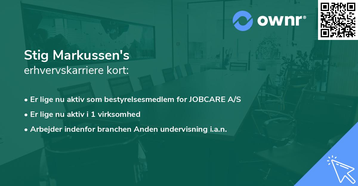 Stig Markussen's erhvervskarriere kort