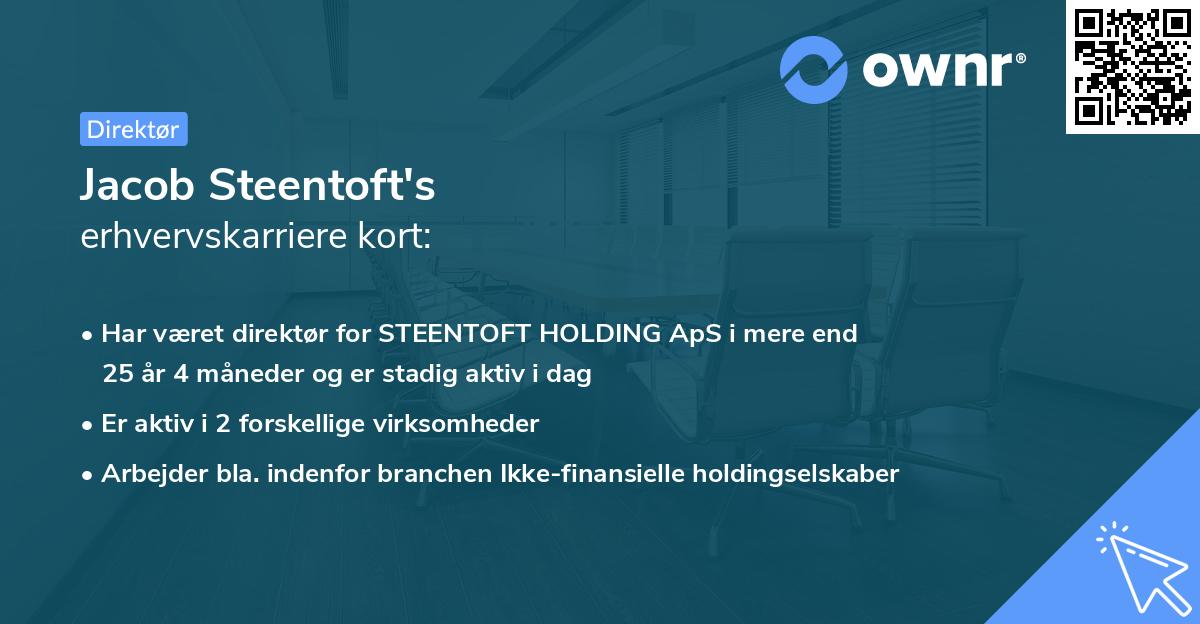 Jacob Steentoft's erhvervskarriere kort