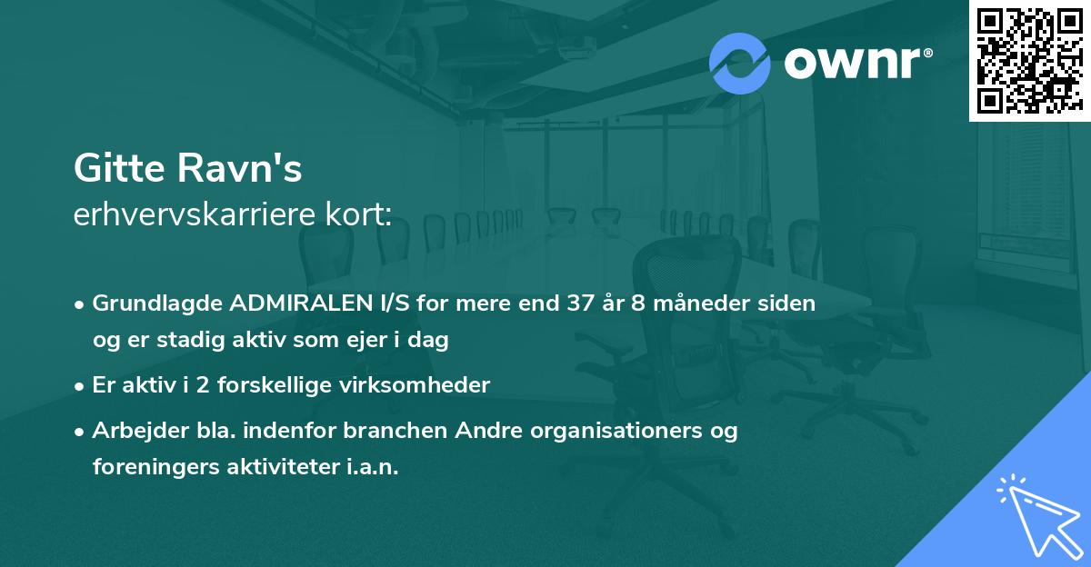 Gitte Ravn's erhvervskarriere kort