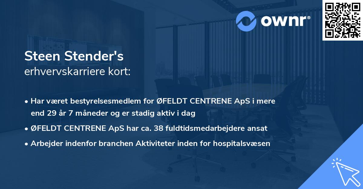 Steen Stender's erhvervskarriere kort