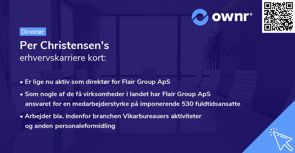 Per Christensen's erhvervskarriere kort