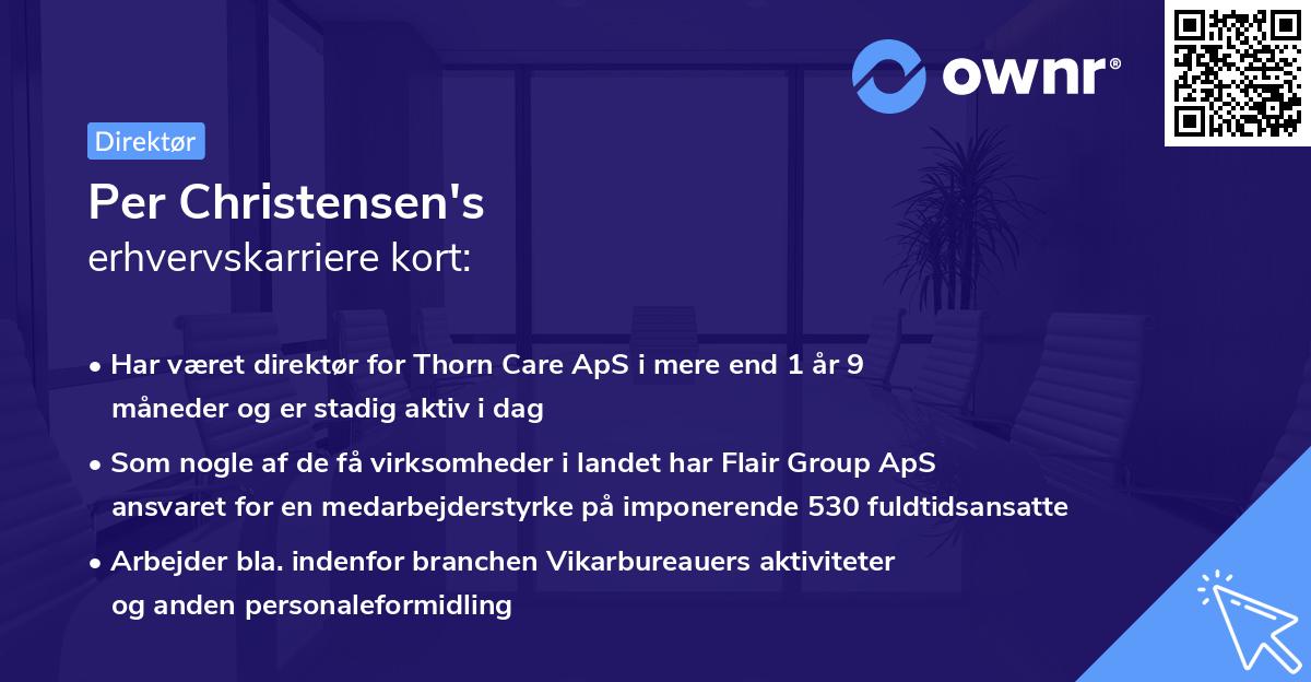 Per Christensen's erhvervskarriere kort