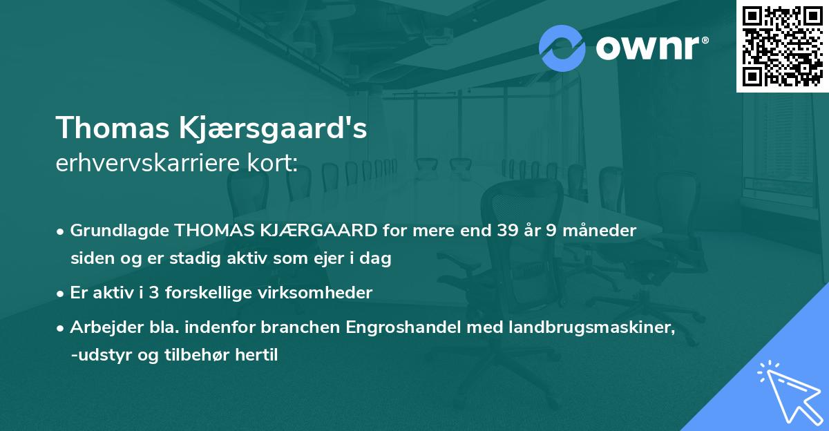 Thomas Kjærsgaard's erhvervskarriere kort