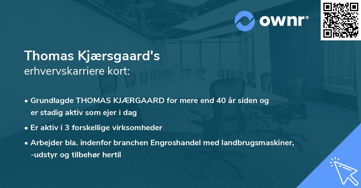 Thomas Kjærsgaard's erhvervskarriere kort