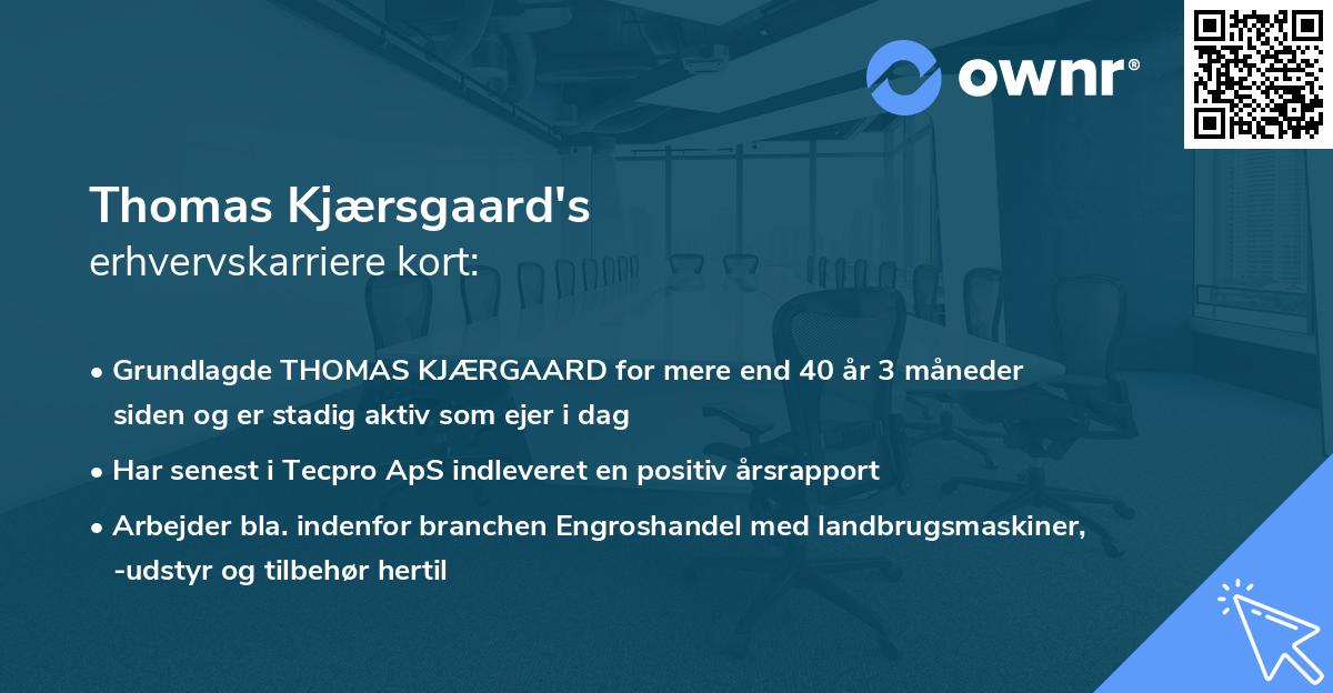 Thomas Kjærsgaard's erhvervskarriere kort