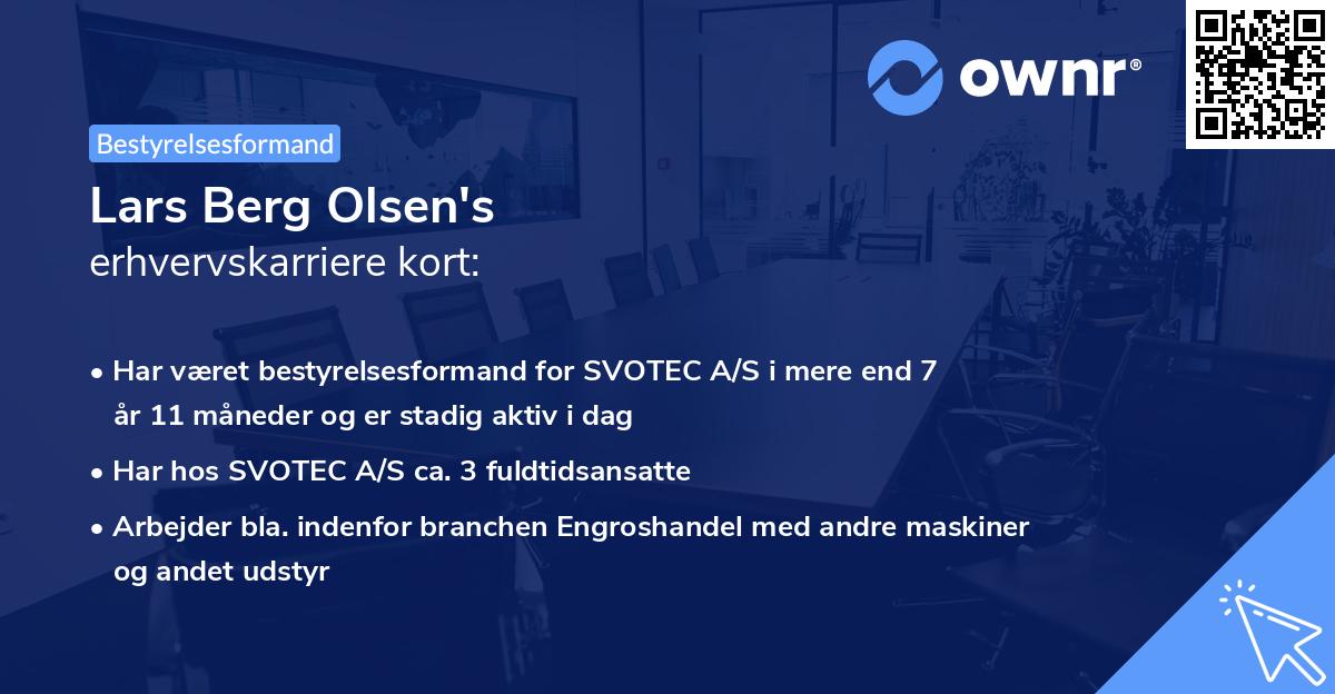 Lars Berg Olsen's erhvervskarriere kort