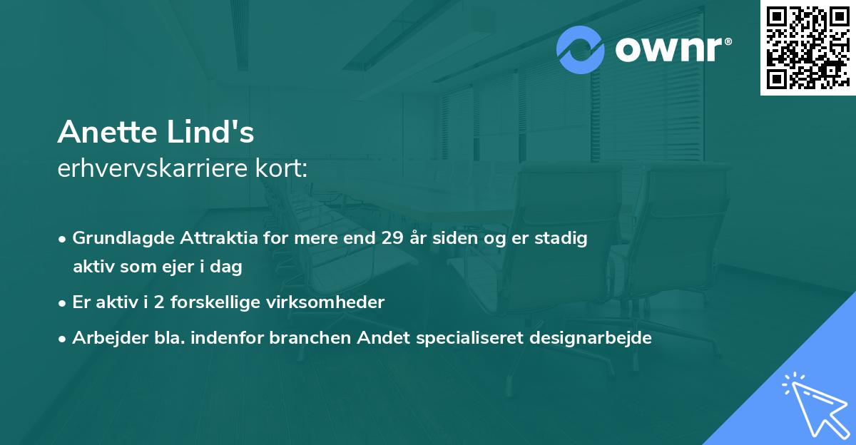 Anette Lind's erhvervskarriere kort