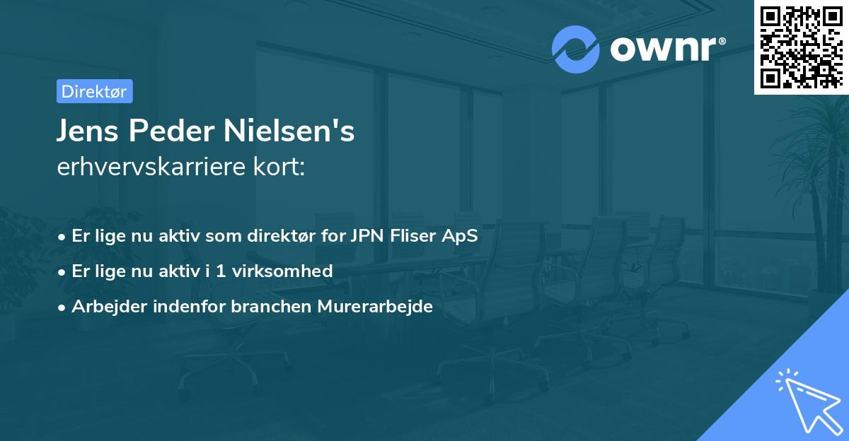 Jens Peder Nielsen's erhvervskarriere kort