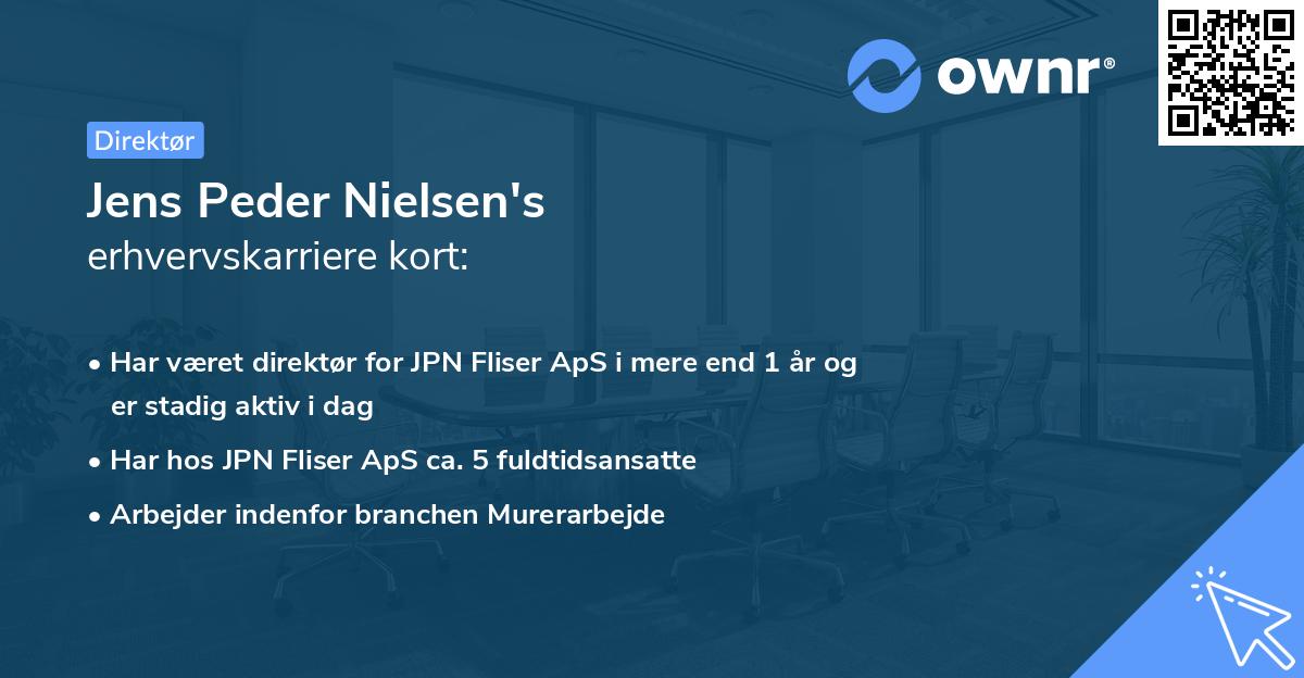 Jens Peder Nielsen's erhvervskarriere kort