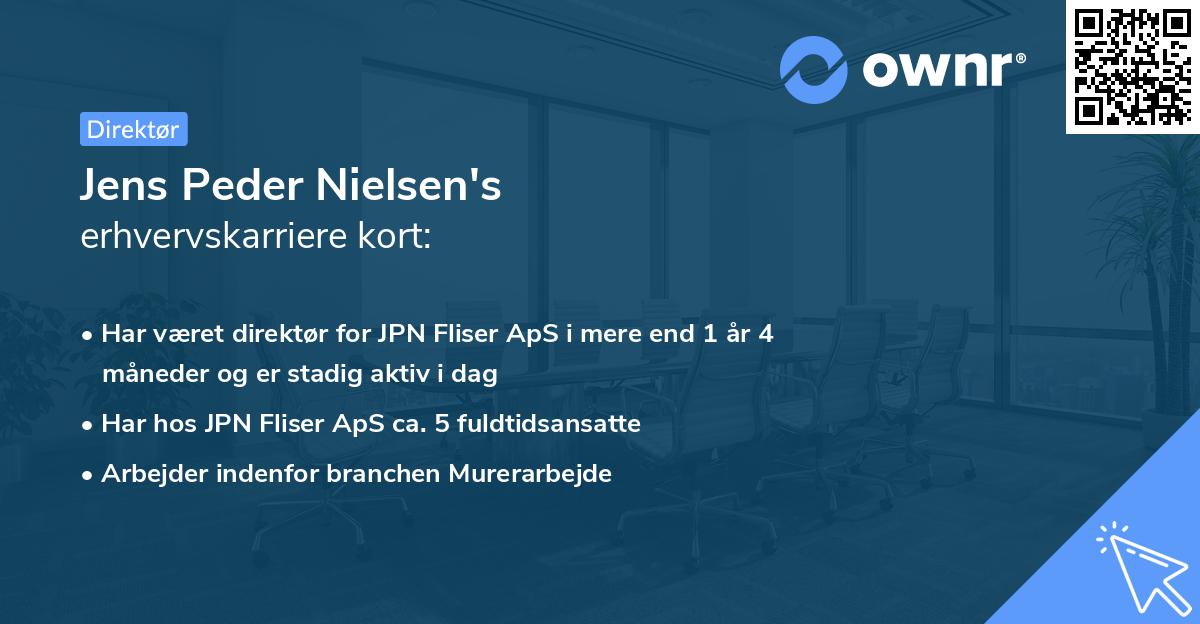 Jens Peder Nielsen's erhvervskarriere kort