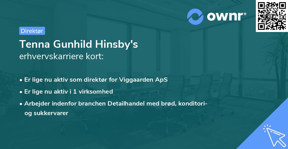 Tenna Gunhild Hinsby's erhvervskarriere kort