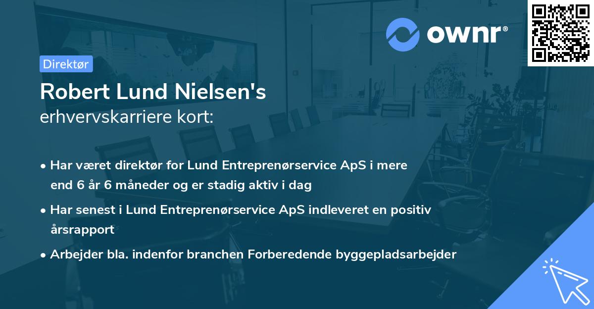 Robert Lund Nielsen's erhvervskarriere kort