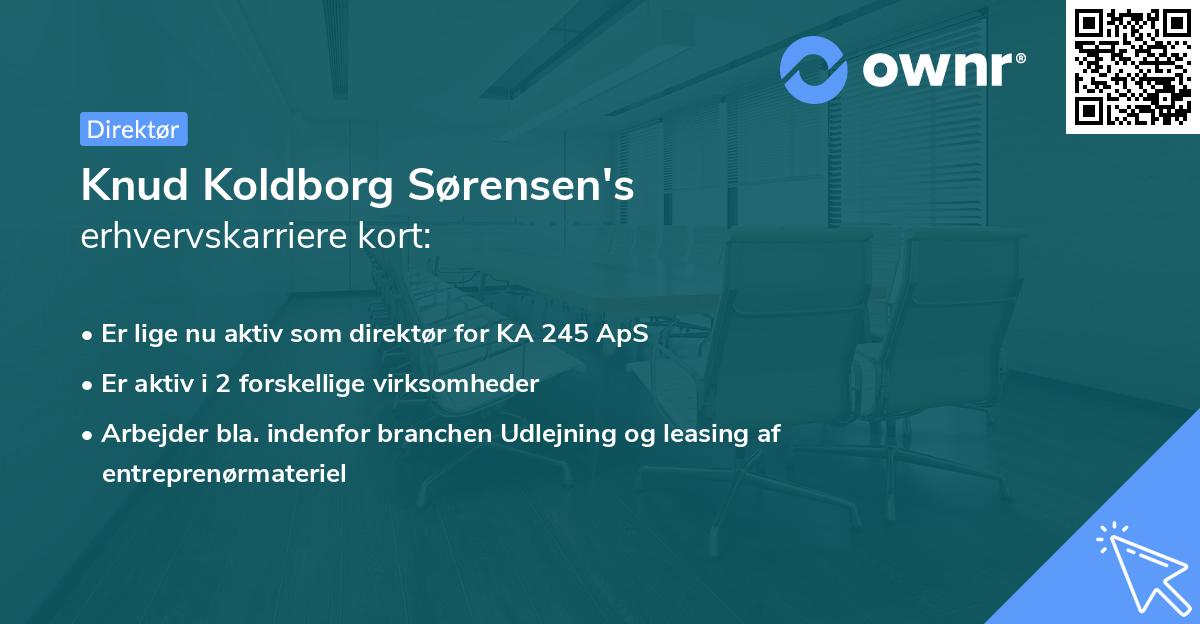 Knud Koldborg Sørensen's erhvervskarriere kort