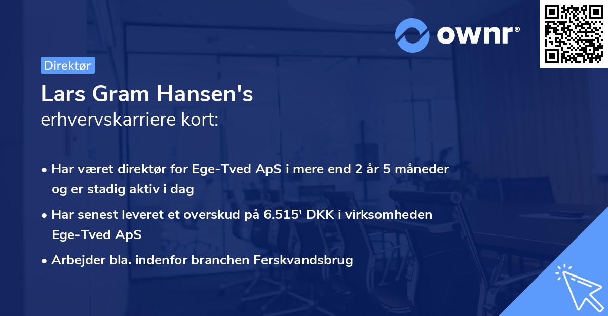 Lars Gram Hansen's erhvervskarriere kort