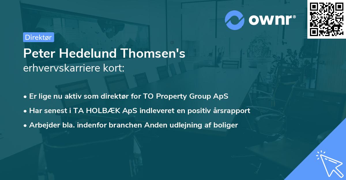 Peter Hedelund Thomsen's erhvervskarriere kort