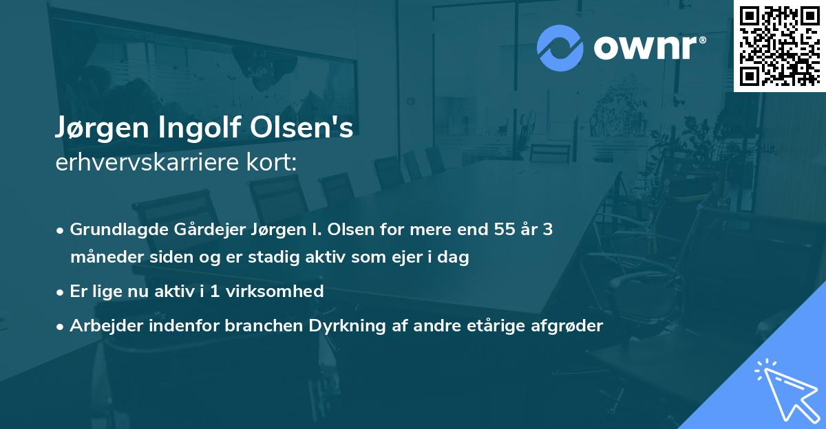 Jørgen Ingolf Olsen's erhvervskarriere kort