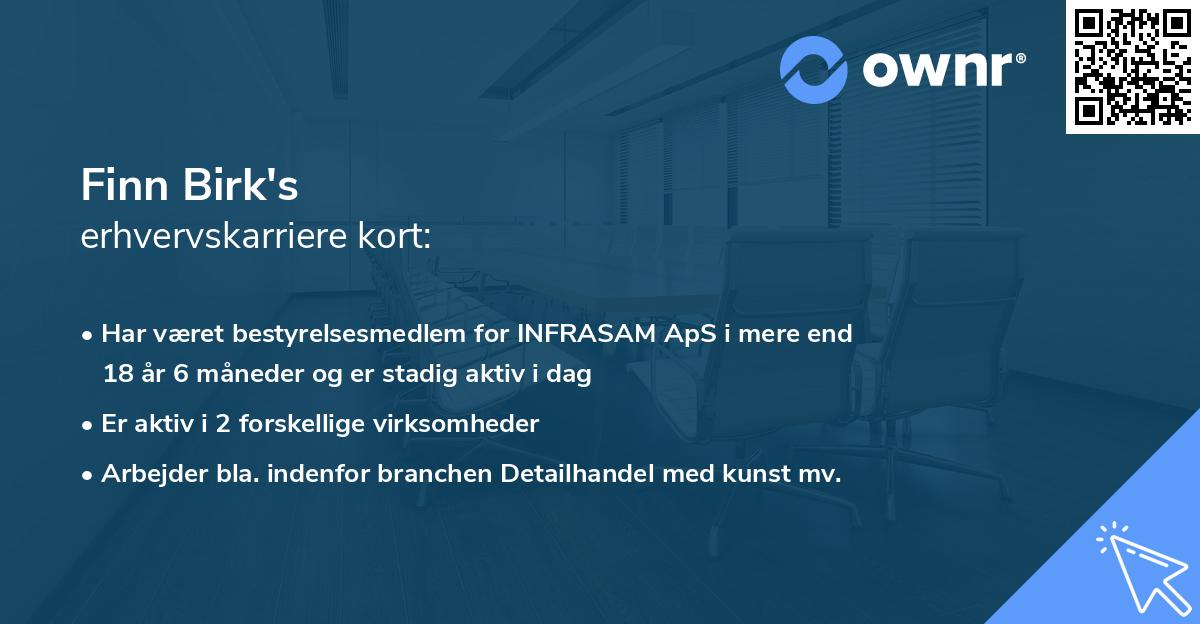Finn Birk's erhvervskarriere kort