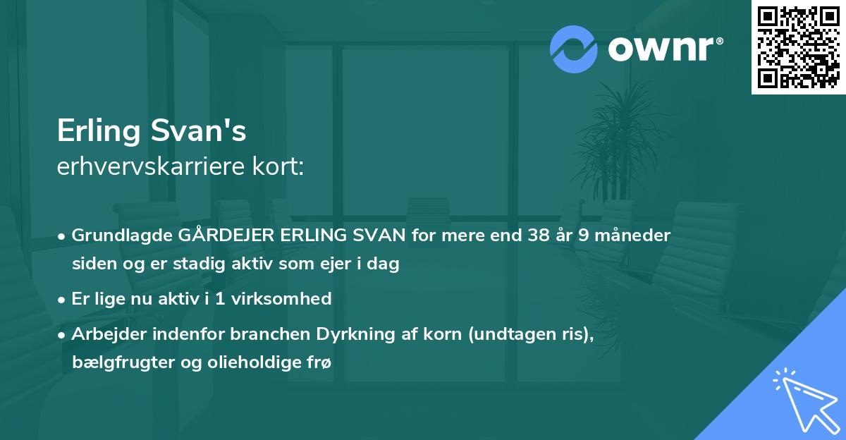 Erling Svan's erhvervskarriere kort