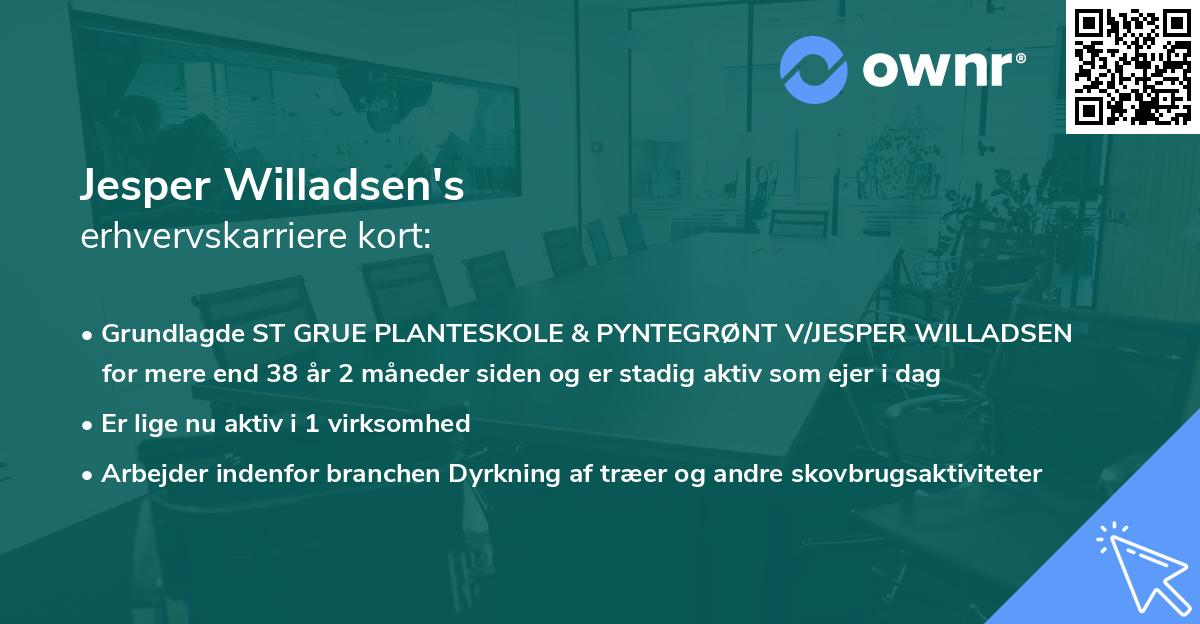 Jesper Willadsen's erhvervskarriere kort