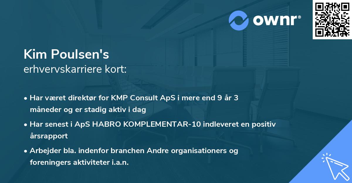 Kim Poulsen's erhvervskarriere kort