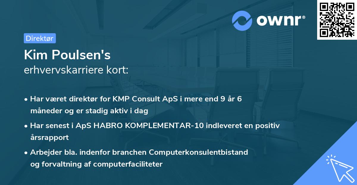 Kim Poulsen's erhvervskarriere kort