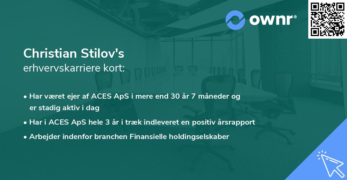 Christian Stilov's erhvervskarriere kort