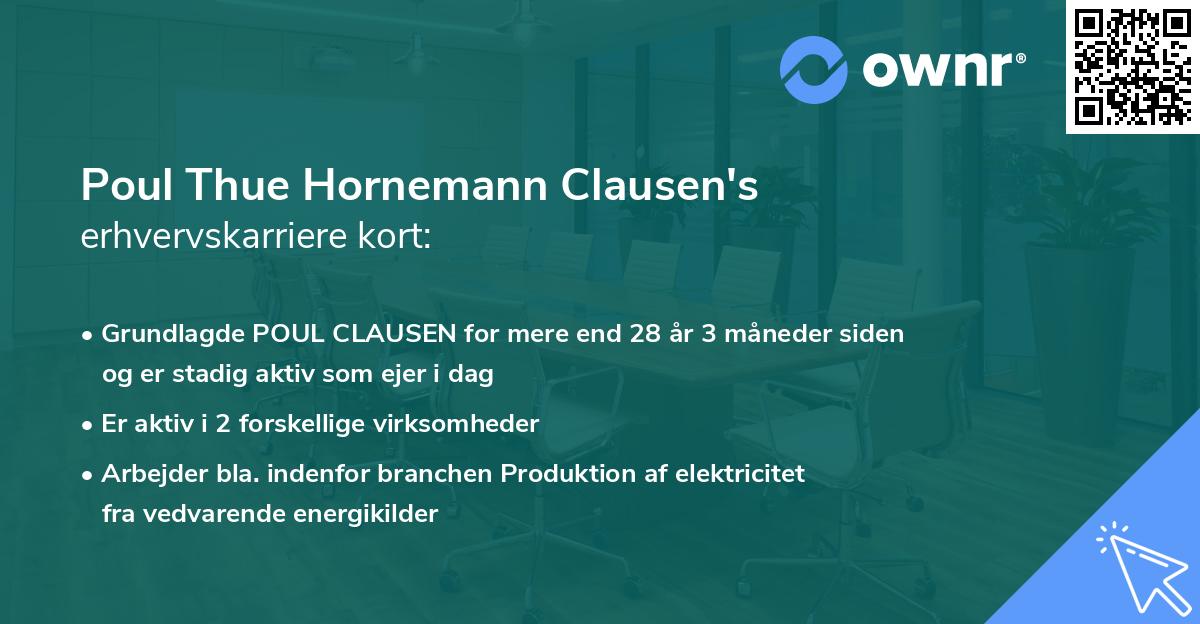 Poul Thue Hornemann Clausen's erhvervskarriere kort