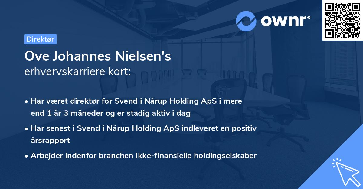 Ove Johannes Nielsen's erhvervskarriere kort