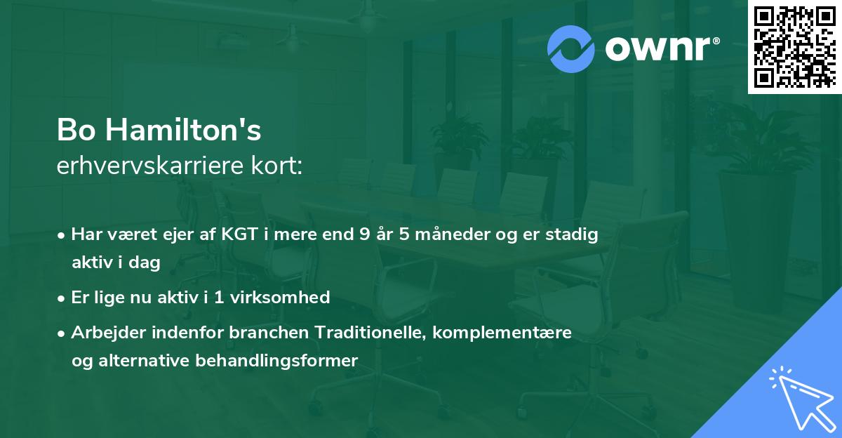 Bo Hamilton's erhvervskarriere kort