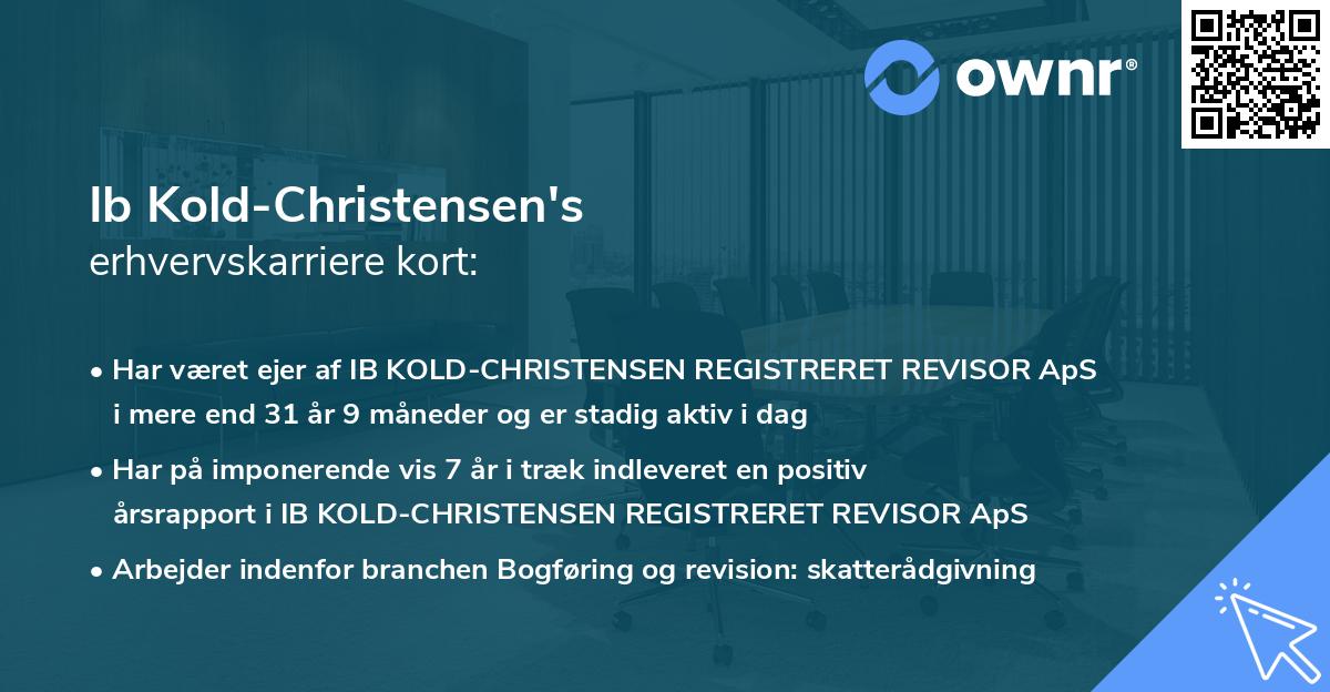 Ib Kold-Christensen's erhvervskarriere kort