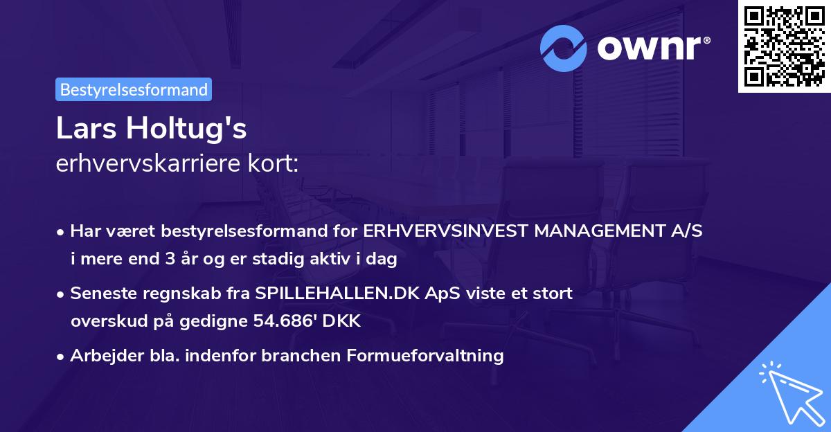Lars Holtug's erhvervskarriere kort