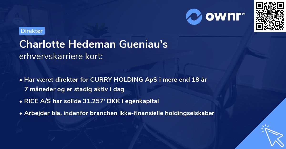 Charlotte Hedeman Gueniau's erhvervskarriere kort