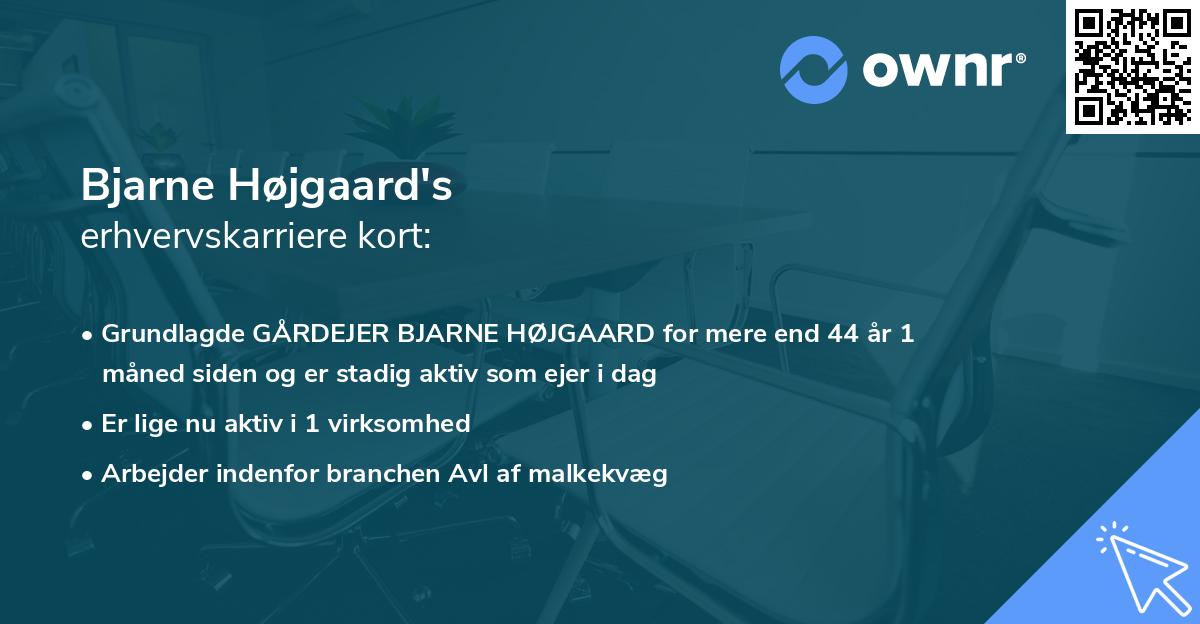 Bjarne Højgaard's erhvervskarriere kort