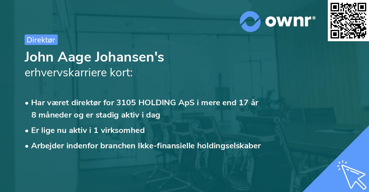 John Aage Johansen's erhvervskarriere kort