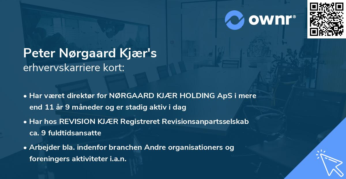 Peter Nørgaard Kjær's erhvervskarriere kort