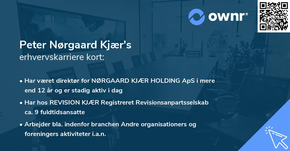 Peter Nørgaard Kjær's erhvervskarriere kort