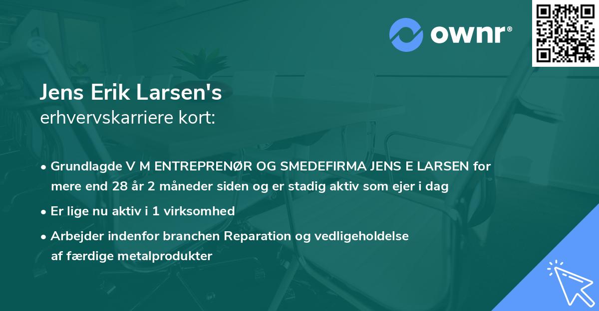 Jens Erik Larsen's erhvervskarriere kort