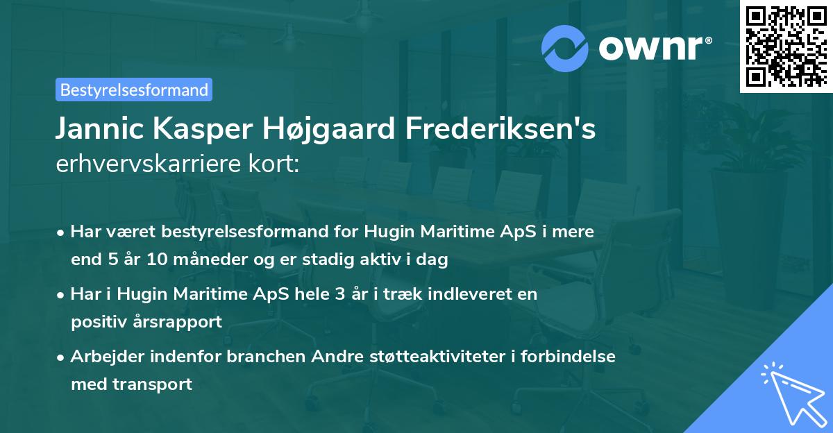 Jannic Kasper Højgaard Frederiksen's erhvervskarriere kort