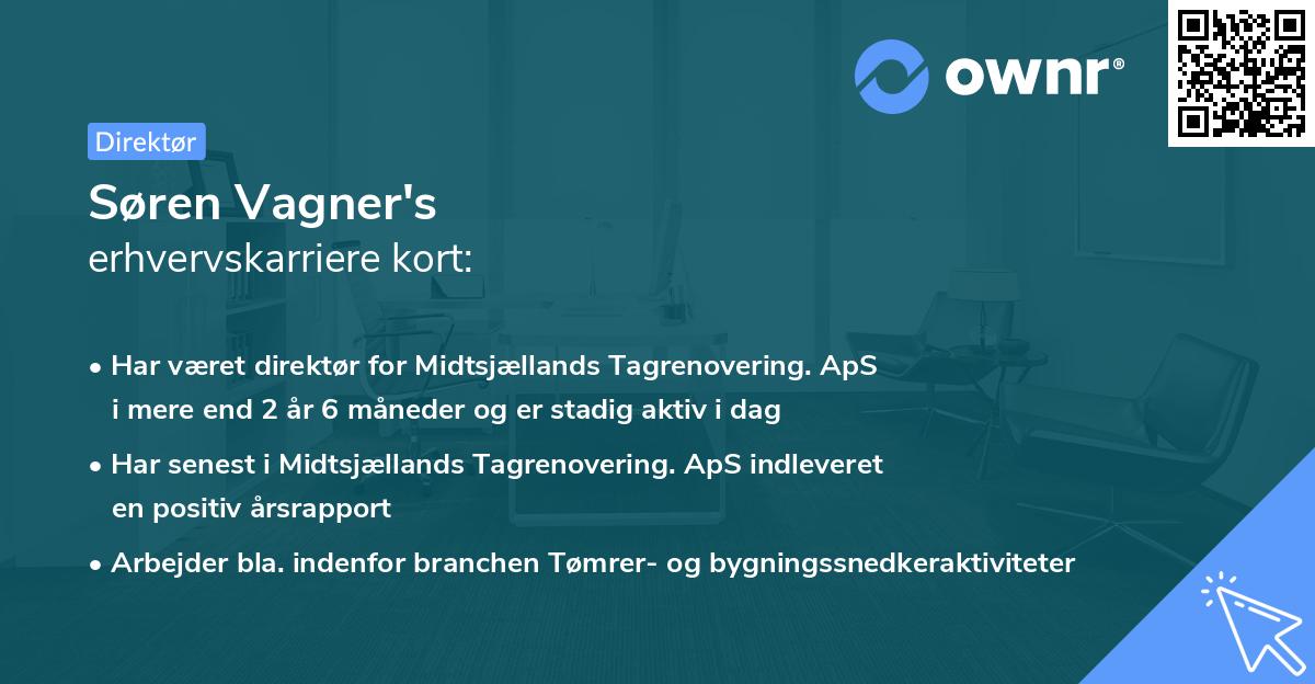 Søren Vagner's erhvervskarriere kort