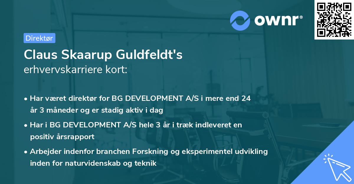 Claus Skaarup Guldfeldt's erhvervskarriere kort
