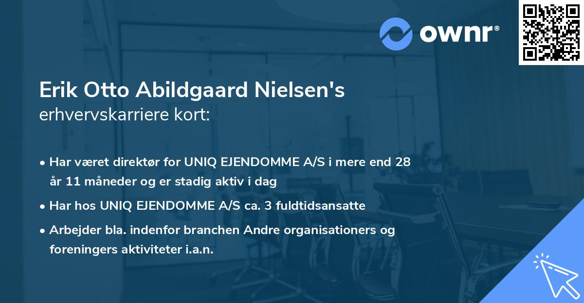 Erik Otto Abildgaard Nielsen's erhvervskarriere kort