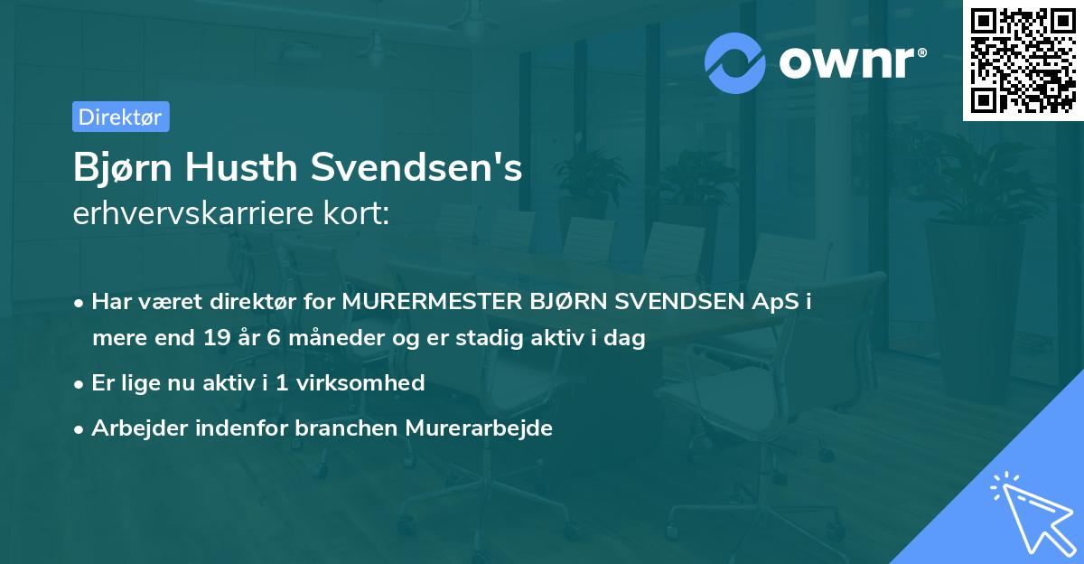 Bjørn Husth Svendsen's erhvervskarriere kort