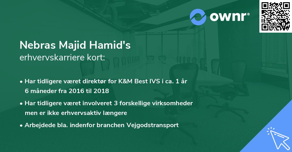 Nebras Majid Hamid's erhvervskarriere kort