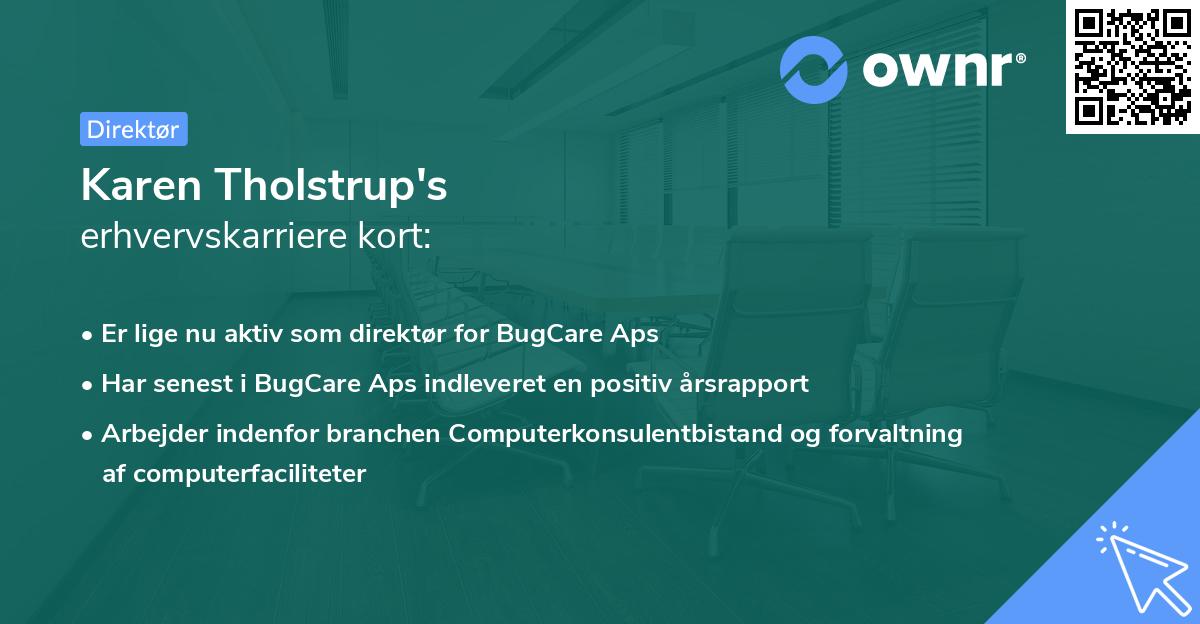 Karen Tholstrup's erhvervskarriere kort