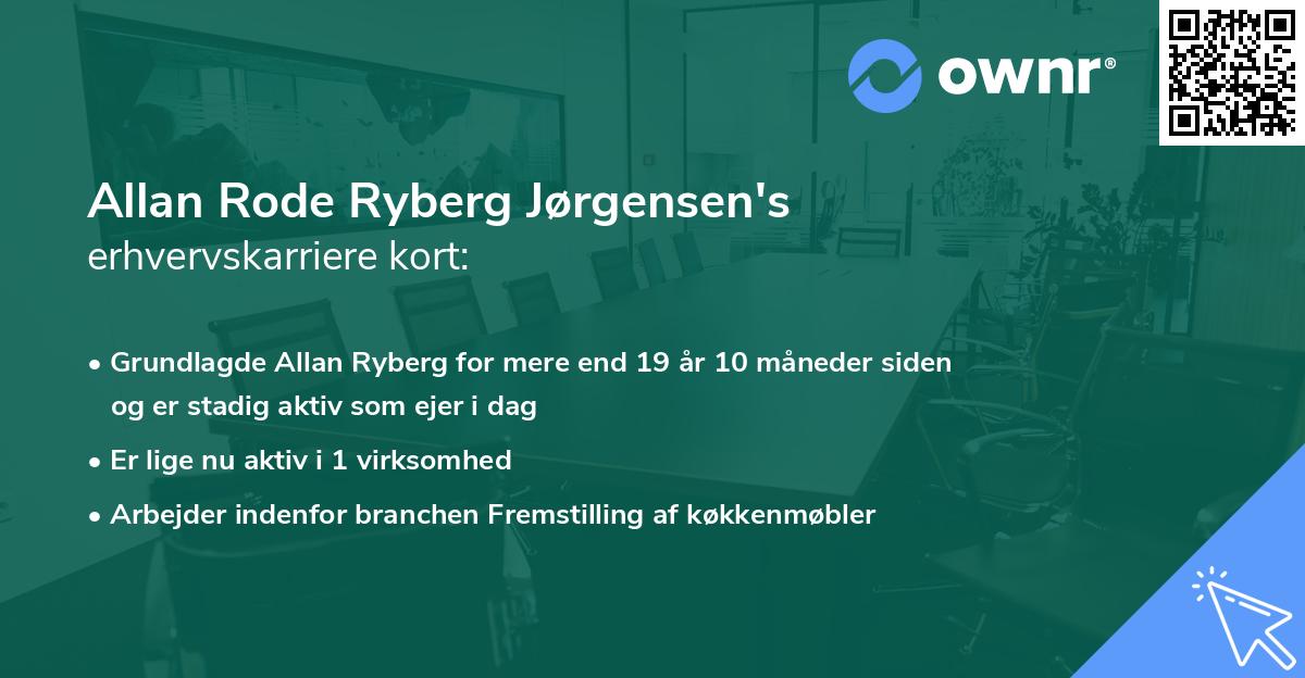 Allan Rode Ryberg Jørgensen's erhvervskarriere kort