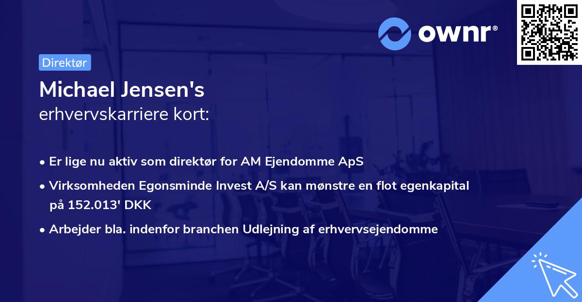 Michael Jensen's erhvervskarriere kort