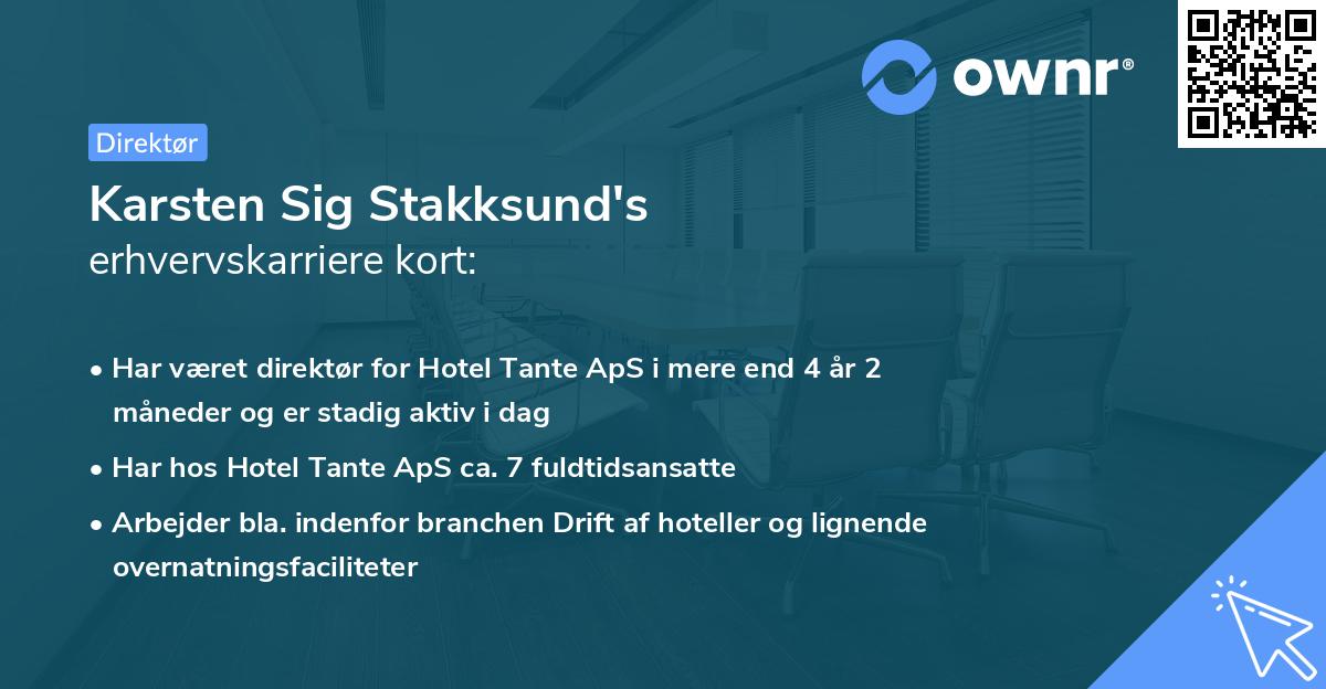 Karsten Sig Stakksund's erhvervskarriere kort