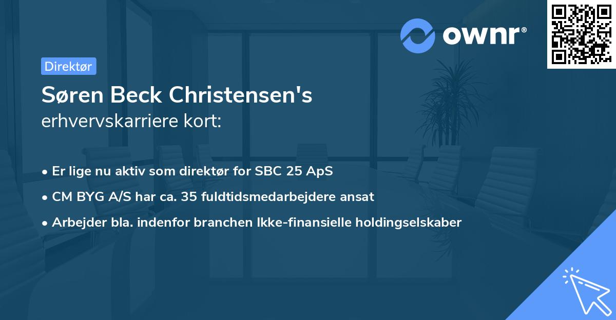 Søren Beck Christensen's erhvervskarriere kort
