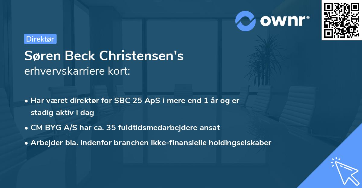 Søren Beck Christensen's erhvervskarriere kort