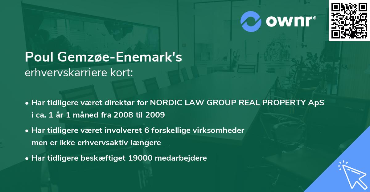 Poul Gemzøe-Enemark's erhvervskarriere kort